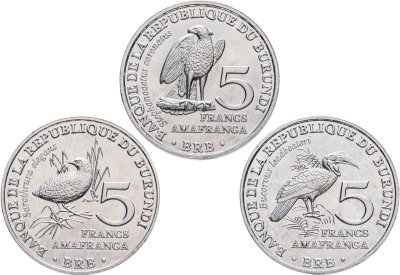 купить Бурунди набор из 3 монет 2014 года птицы