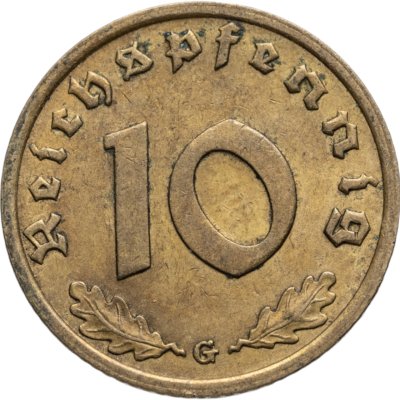 купить Германия (Третий рейх) 10 рейхспфеннигов (reichspfennig) 1939 G