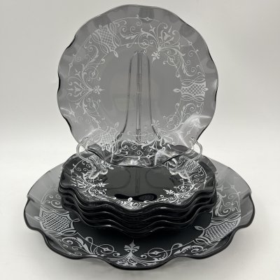 купить Набор десертный "Волна" на 6 персон, АО "Светлана", стекло, печать, картон, Российская Федерация, 1992-2000 гг.