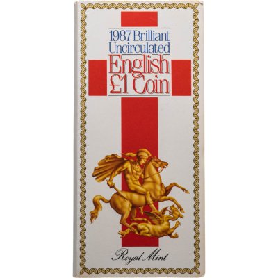 купить Великобритания 1 фунт 1987 UNC в буклете
