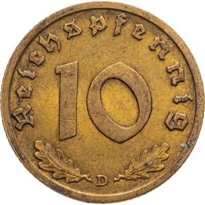 купить Германия, Третий рейх 10 рейхспфеннигов 1938 "D"