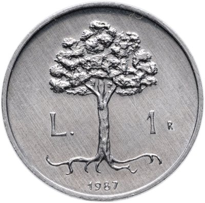 купить Сан-Марино 1 лира (lira) 1987 "15 лет возобновлению чеканки монет"