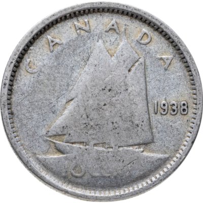 купить Канада 10 центов (cents) 1938
