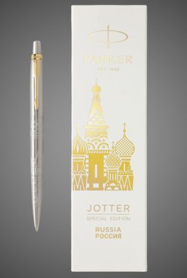 Купить Шариковая ручка Parker Jotter Russia SE, цвет: St. Steel GT, стержень: Mblue, Металлы: латунь, нержавеющая сталь, позолота, 2026 г.