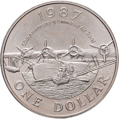 купить Бермуды 1 доллар (dollar) 1987 "50 лет коммерческой авиации"