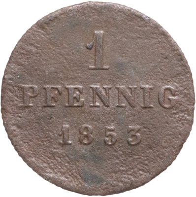 купить Германия, Бавария 1 пфенниг 1853