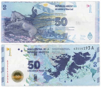 купить Аргентина 50 песо 2015 (Pick 362) (юбилейная)