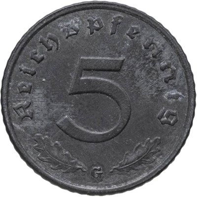 купить Германия (Третий рейх) 5 рейхспфеннигов (reichspfennig) 1943 G