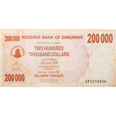 купить Зимбабве 200000 долларов 2008 год