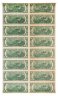 Купить США 2 доллара 1976 (Pick 461) F- Атланта Лист из 16 неразрезанных бон *-Серия замещения