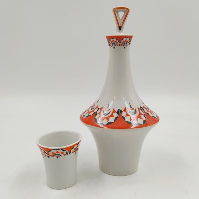 купить Набор из штофа и стопки с орнаментальным декором, фарфор, деколь, Сысертский фарфоровый завод, СССР, 1960-1977 гг.