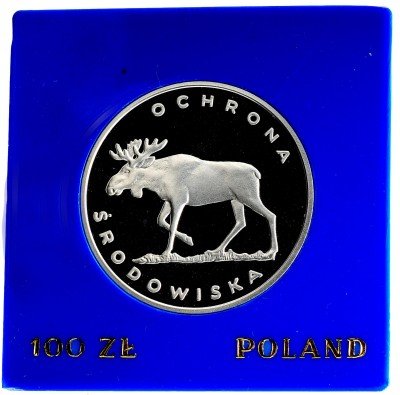Купить Польша 100 злотых 1978 "Охрана окружающей среды - Лось"