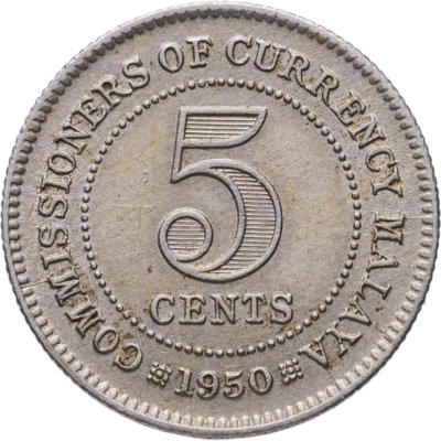 купить Малайя 5 центов (cents) 1950