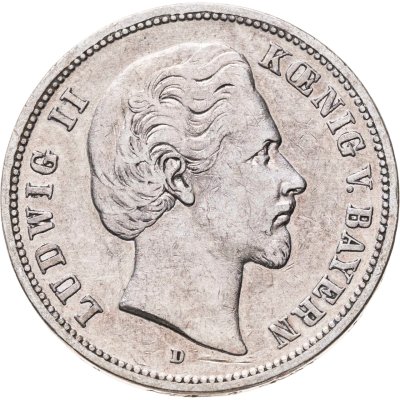 купить Германская Империя, Бавария 5 марок (mark) 1875 D
