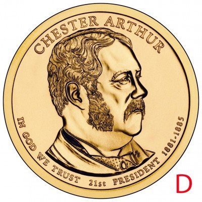 купить 1 доллар 2012 D Честер Артур (21-й президент США)