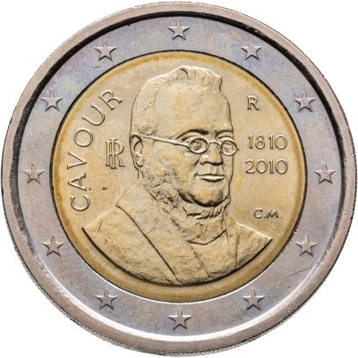 купить Италия 2 евро 2010 "200 лет со дня рождения Камилло Кавура"
