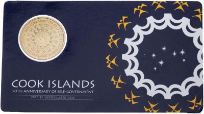 купить Острова Кука 1 доллар 2015 "50-летие самоуправления" в блистере