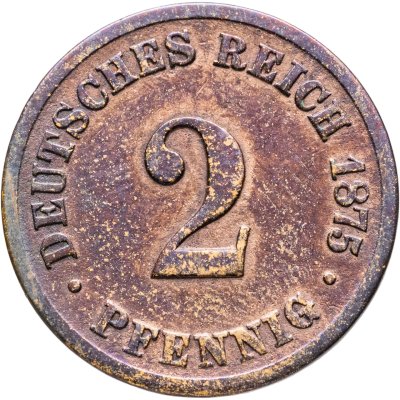 купить Германия 2 пфеннига (pfennig) 1875 B знак монетного двора: "B" - Ганновер
