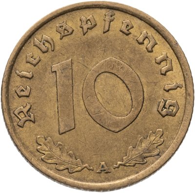 купить Германия, Третий рейх 10 рейхспфеннигов (reichspfennig) 1938