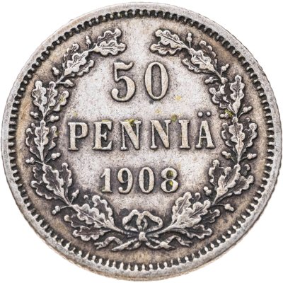 купить 50 пенни (pennia) 1908 L Российская Финляндия