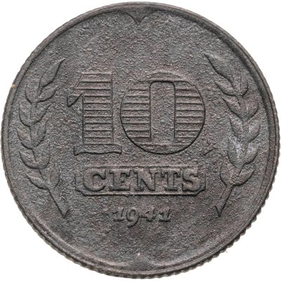 купить Нидерланды 10 центов (cents) 1941 Три тюльпана - цинк
