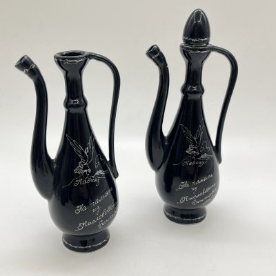 купить Набор из 2 кувшинчиков для масел с дарственной надписью, керамика, СССР, 1974 г.