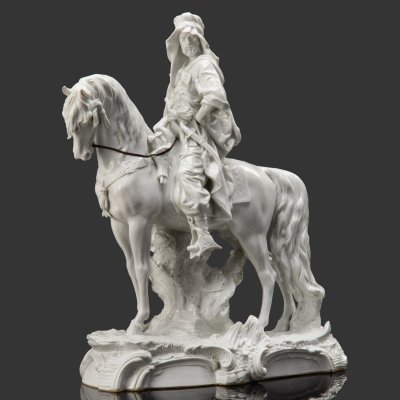 купить Скульптура "Арабский воин на коне" ("Бедуин"), скульптор Reinhard Möller (предположительно), фарфор, Scheibe-Alsbach Porzellan, Германия, 1925-1972 гг.