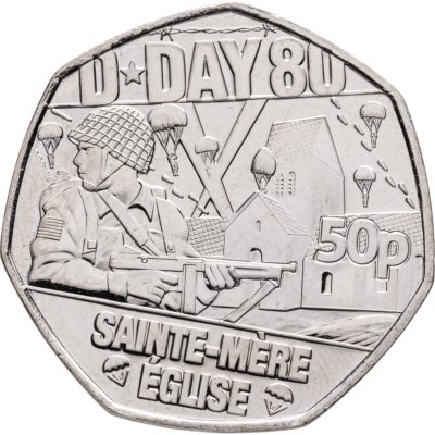 купить Гернси 50 пенсов 2024 « 80 лет высадке союзников в Нормандии (D-Day). Освобождение Sainte-Mère-Église»