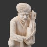 Купить Статуэтка "Музыкант, играющий на индийском смычковом инструменте саранги", кость, резьба, Индия, 1960-1980 гг.