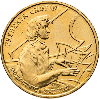 купить Польша 2 злотых (zlote) 1999 "150 лет со дня смерти Фредерика Шопена"
