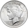 Купить США 1 dollar (доллар) 1923 Peace Dollar (Мирный доллар) без обозначения монетного двора, в слабе Монетник.ру MS62