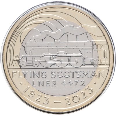 купить Великобритания 2 фунта (pounds) 2023 "100 лет Летучему шотландцу LNER 4472" в буклете