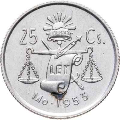 купить Мексика 25 сентаво (centavos) 1953