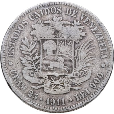 купить Венесуэла 5 боливаров (bolivares) 1911
