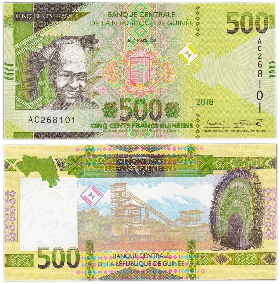 купить Гвинея 500 франков 2018 (2019) (Pick **)