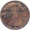 Купить Германия 1 рейхспфенниг (reichspfennig) 1934 A  знак монетного двора "A" — Берлин
