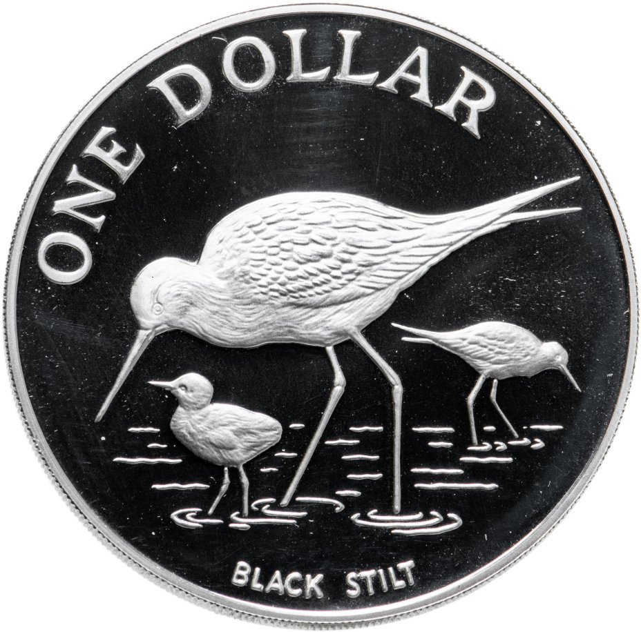 купить Новая Зеландия 1 доллар (dollar) 1985  Чёрный ходулочник
