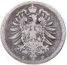Купить Германская империя 20 пфеннигов (pfennig) 1876, знак монетного двора: "E" - Дрезден