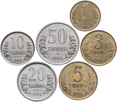 купить Узбекистан набор монет 1994 (6 штук)
