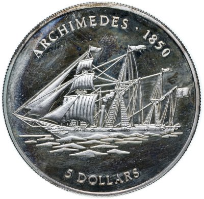 купить Острова Кука 5 долларов 1999 Пароход Архимед