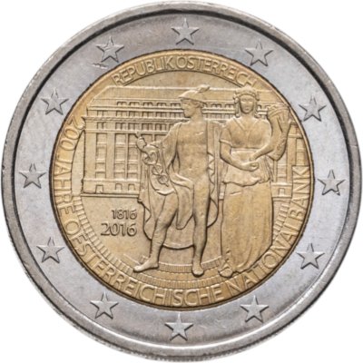 купить Австрия 2 евро (euro) 2016 "200 лет Национальному Банку"