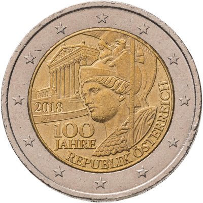купить Австрия 2 евро 2018 "100 лет Австрийской Республике"