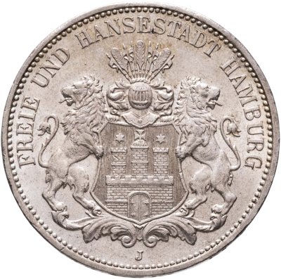 купить Германская империя, Гамбург 3 марки (mark) 1913 J