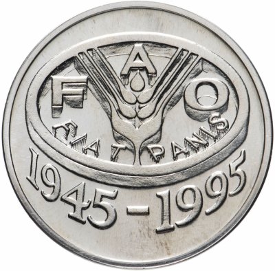 купить Румыния 100 леев (lei) 1995 "50 лет Продовольственной программе (ФАО)"