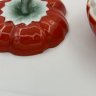 Купить Маслёнка "Помидор", фарфор, крытьё, аэрография, Дмитровский фарфоровый завод (ДФЗ Вербилки), СССР, 1946-1954 гг.
