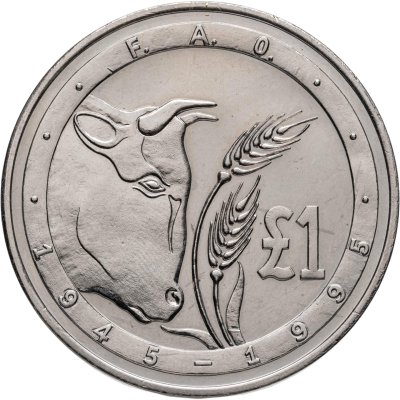 купить Кипр 1 фунт (pound) 1995 50 лет ФАО