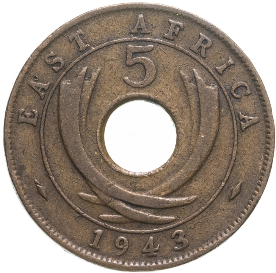 купить Британская Восточная Африка 5 центов (cents) 1943