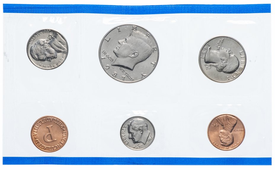 купить США годовой набор 1987 Р (5 монет + жетон)