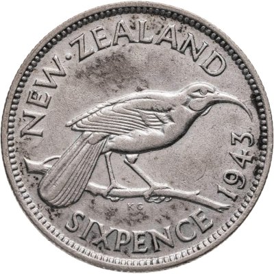 купить Новая Зеландия 6 пенсов (pence) 1943