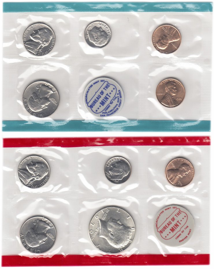 купить Годовой набор P+D+S 1970 (10 монет + 2 жетона)